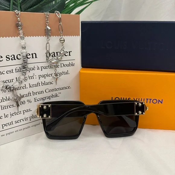Louis Vuitton Black and Gold Sunglasses